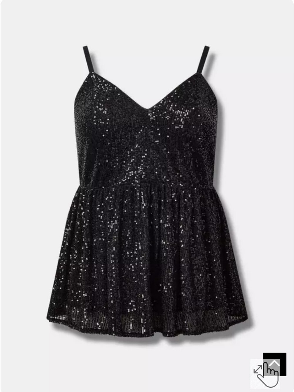 Black Sequin V-Neck Spaghetti Strap Dress